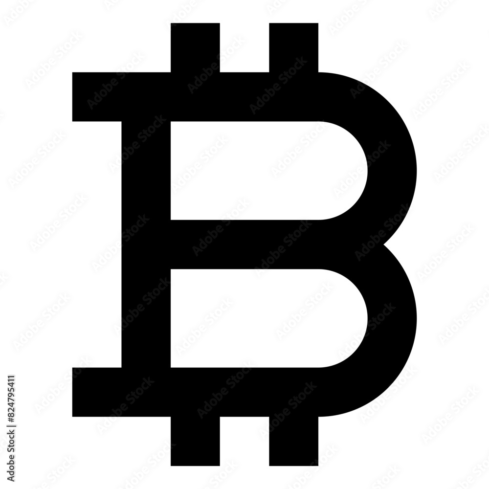 Fototapeta premium bitcoin sign line icon for website and application