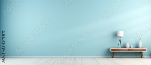 Light blue wall background, minimalistic, soft shadows, photo
