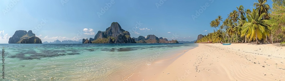 A panoramic vista of a heavenly beach A panoramic vista of a heavenly beach