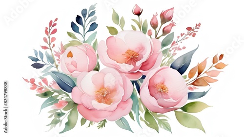 watercolor pink flowers