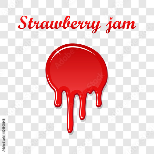 Raspberry drip jam 3D. Sweet raspberries splash isolated white transparent background. Fruit strawberry splashing. Realistic syrup design. Jelly drop dessert. Berry sauce dripping Vector illustration