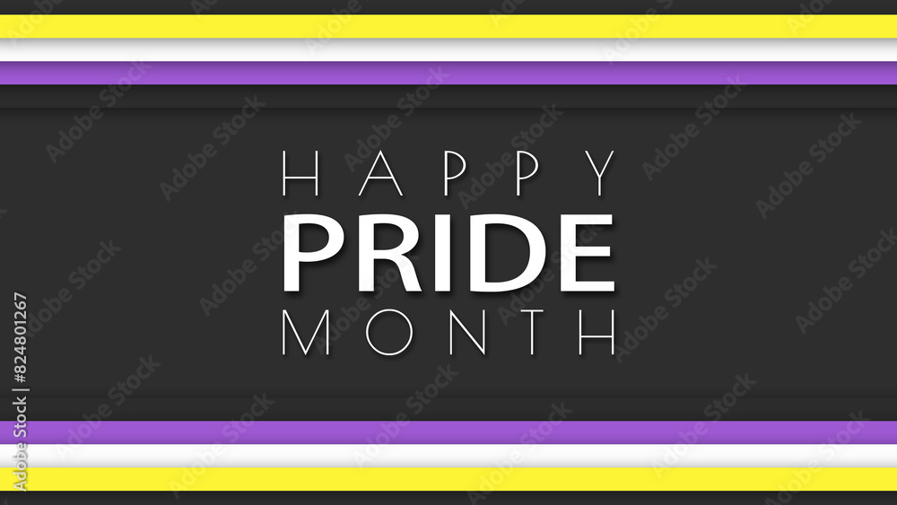 Happy Pride Month Non-binary Pride Flag Horizontal Frame Background Happy Pride Month Non-binary Pride Flag Horizontal Frame Background
