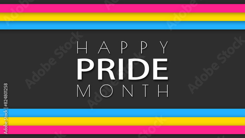 Happy Pride Month Pansexual Pride Flag Horizontal Frame Background