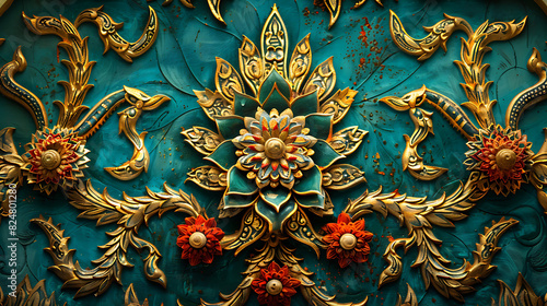 Wallpaper Mural Elegance in Tradition: The Art of Thai Pattern Design Torontodigital.ca