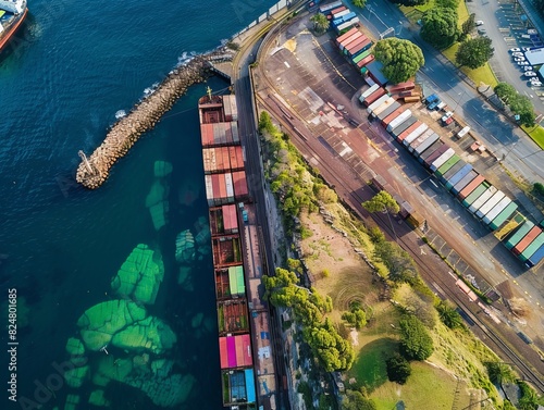 Bird's Eye View: Shipping Containers in Botany Bay, Sydney