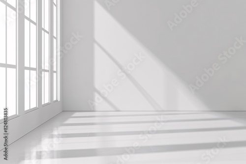 a white room with windows