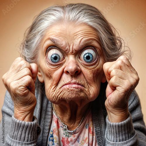 Grumpy Gram Takes a Stand: Fists Fly in a Cartoon Frenzy