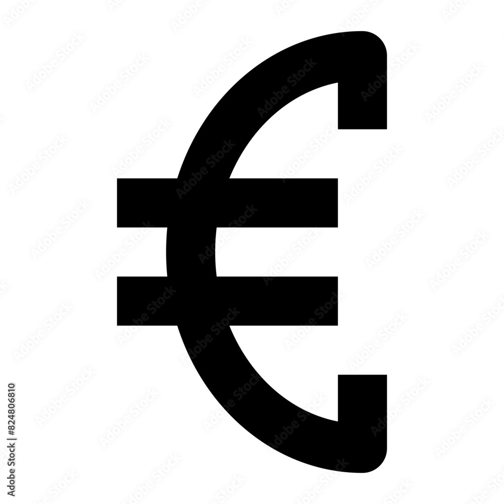 euro sign line icon for ui website and application euro sign line icon for ui website and application