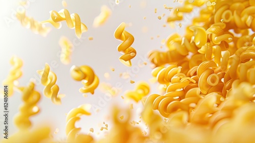 macaroni is falling. Selective focus