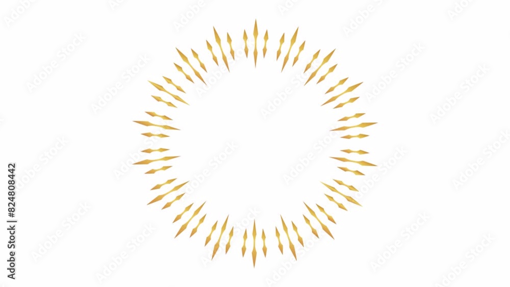 金色風の円形の回転する装飾のアルファつきループアニメーション