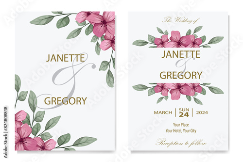 Decorative floral foliage ornamentation for wedding invitations infuses your stationery with natural elegance, evoking the romance and beauty of blooming gardens.