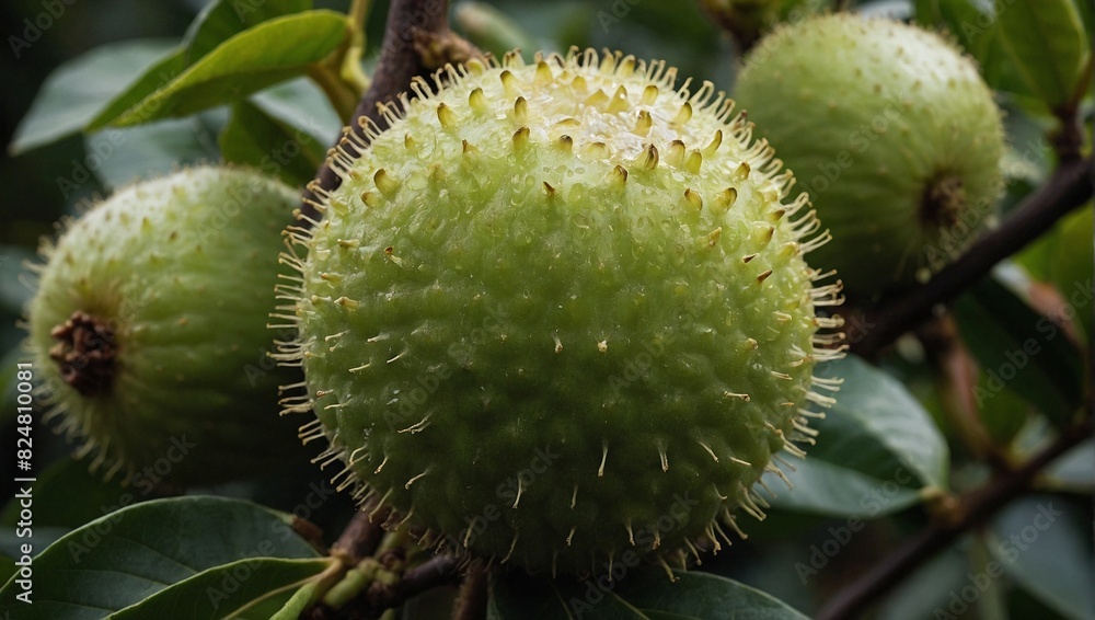 A ripe feijoa up close A ripe feijoa up close