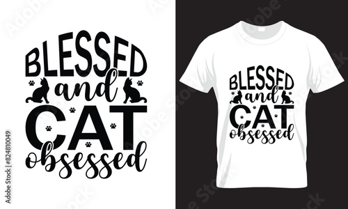 Blessed And Cat Obsessed SVG DESIGN