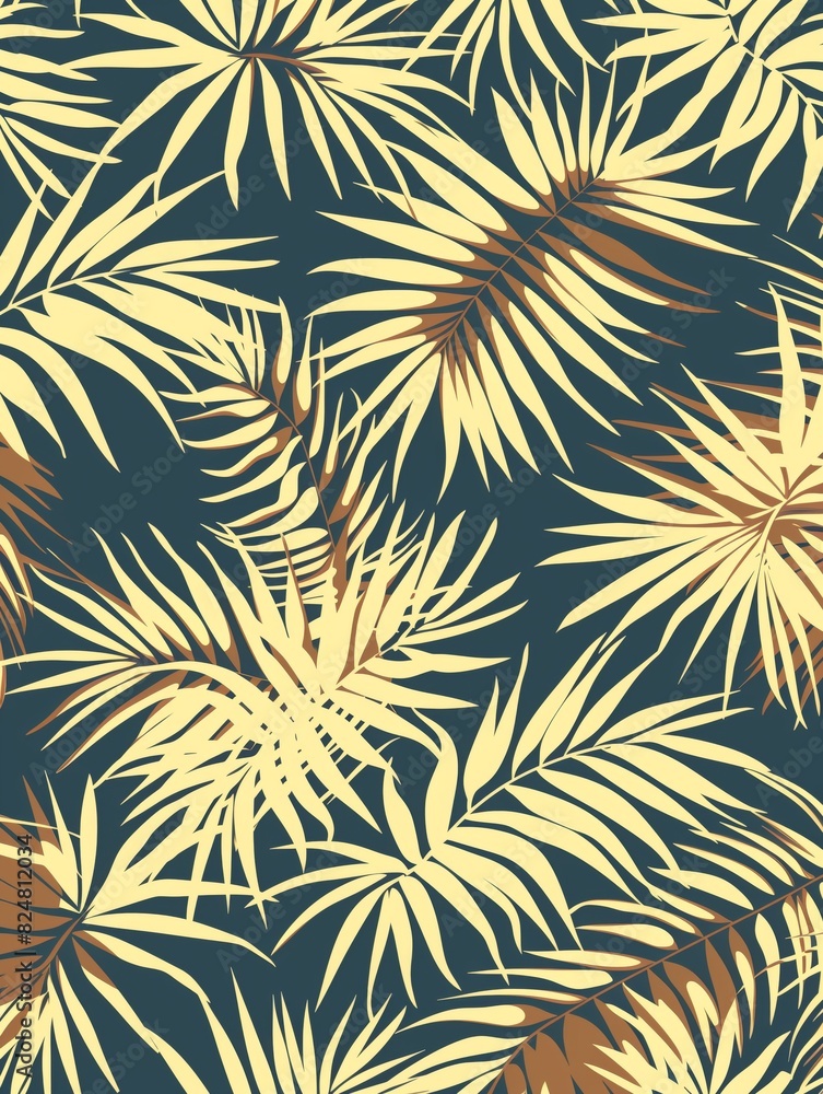 Tropical Palm Leaf Pattern on Dark Background Tropical Palm Leaf Pattern on Dark Background