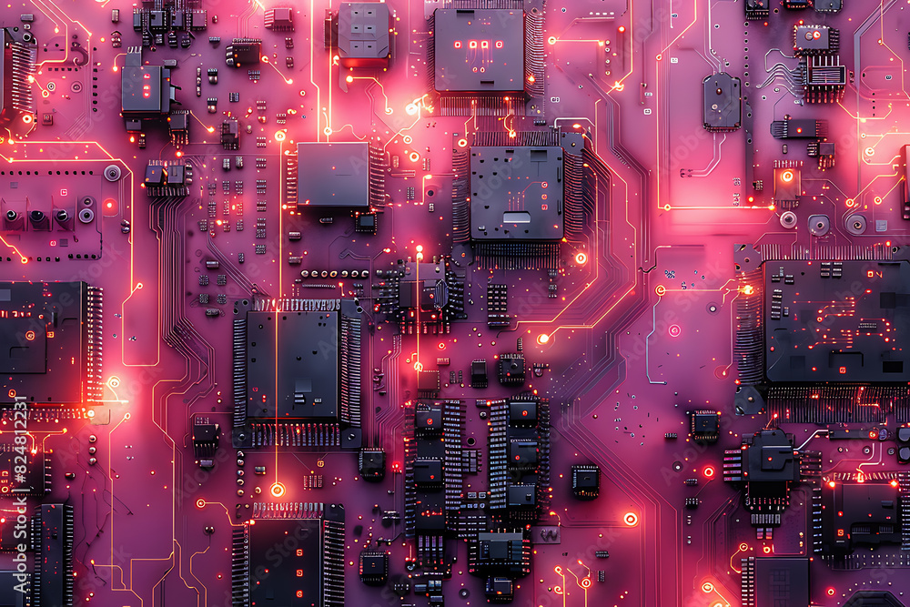 An intricate abstract design featuring interconnected circuit patterns in vibrant colors, symbolizing modern technology and digital innovation An intricate abstract design featuring interconnected circuit patterns in vibrant colors, symbolizing modern technology and digital innovation