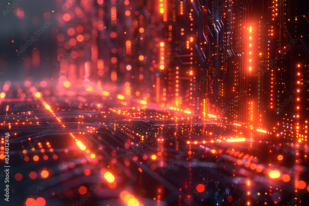 An intricate abstract design featuring interconnected circuit patterns in vibrant colors, symbolizing modern technology and digital innovation An intricate abstract design featuring interconnected circuit patterns in vibrant colors, symbolizing modern technology and digital innovation