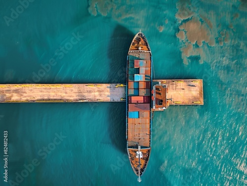 Shipping in Scarlino: A Bird's Eye View of a Cargo Ship in Tuscany photo