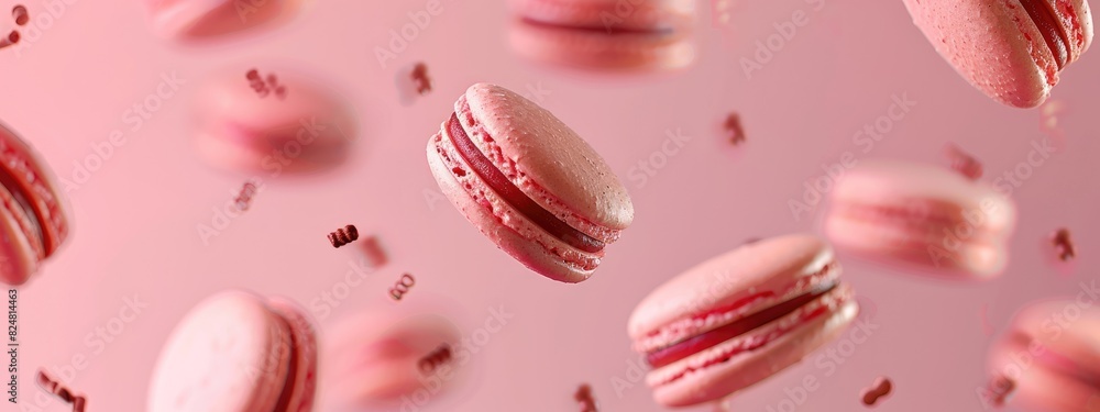 Macaroons are falling. Selective focus Macaroons are falling. Selective focus