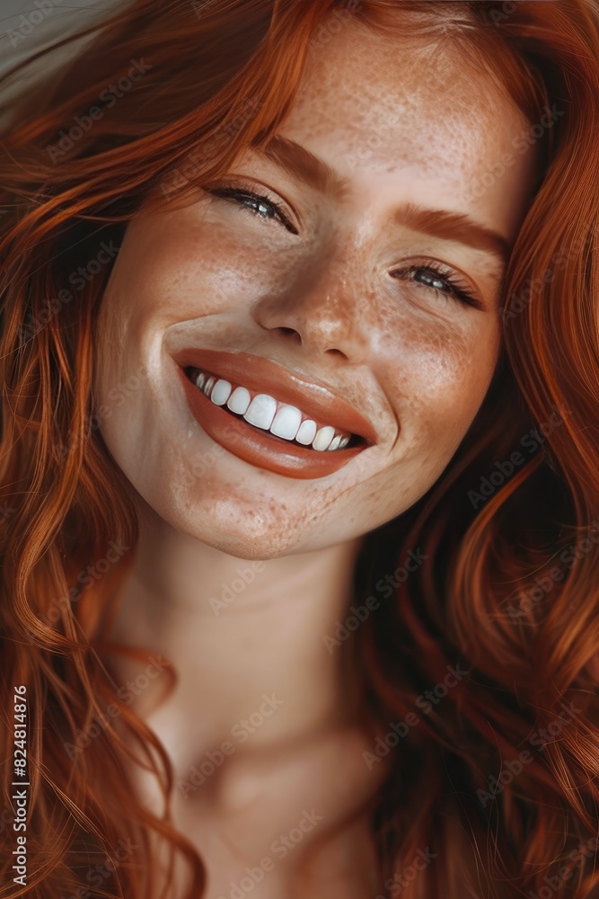 close-up of a beautiful red-haired girl. Selective focus close-up of a beautiful red-haired girl. Selective focus