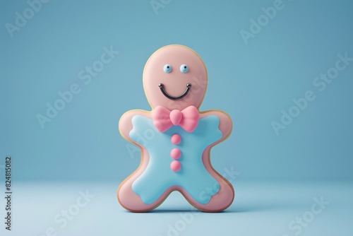 a gingerbread man with a smiling face