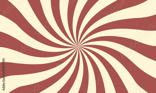 Sweet Chocolate and Milk Background. Choco Ice Cream Spiral Rays Backdrop. Candy Abstract Frame for Banner and Promotion Template.