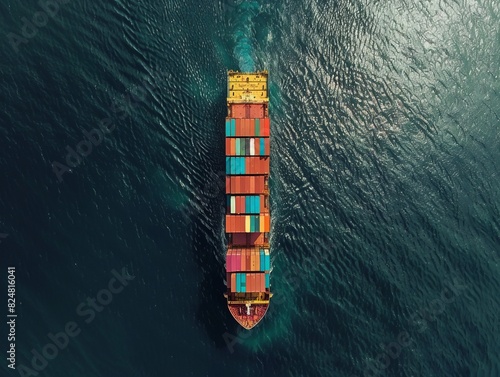High above the Ocean: Capturing the Cargo-Laden Container Ship from a Bird's Eye View © Paulius