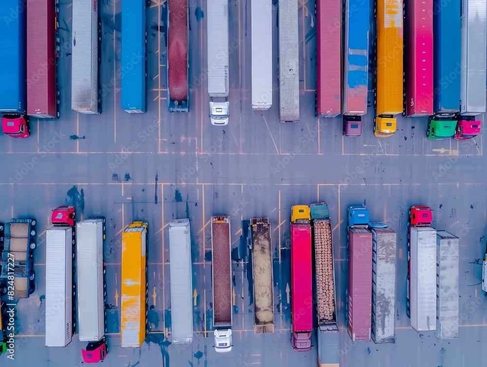Sky High Operations: Aerial Perspective of Logistics Center in Busy Industrial City Zone Sky High Operations: Aerial Perspective of Logistics Center in Busy Industrial City Zone