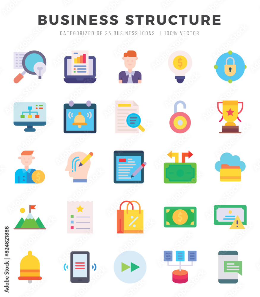 Business Structure icons set. Vector illustration. Business Structure icons set. Vector illustration.