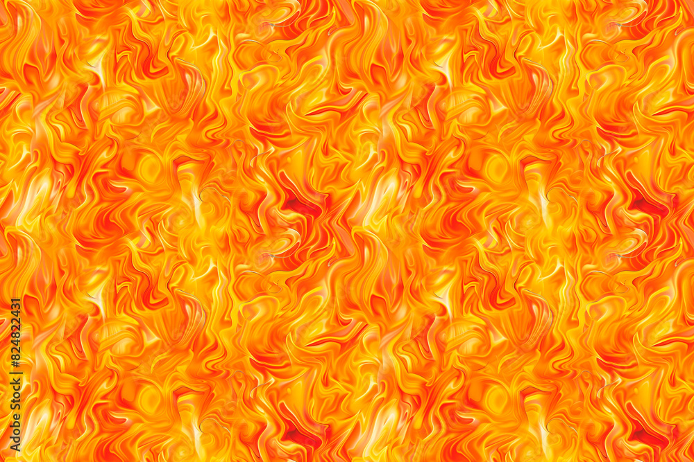 Vivid, swirling flames in shades of yellow and orange create a seamless pattern. Perfect for fiery and dynamic designs, with ample copy space for text, suitable for energetic and bold decorations. Vivid, swirling flames in shades of yellow and orange create a seamless pattern. Perfect for fiery and dynamic designs, with ample copy space for text, suitable for energetic and bold decorations.
