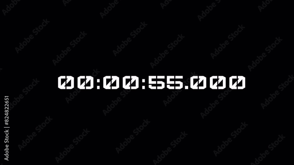 60-Second Digital Countdown on a Black Canvas, Includes Alpha Channel for Transparent Background 60-Second Digital Countdown on a Black Canvas, Includes Alpha Channel for Transparent Background