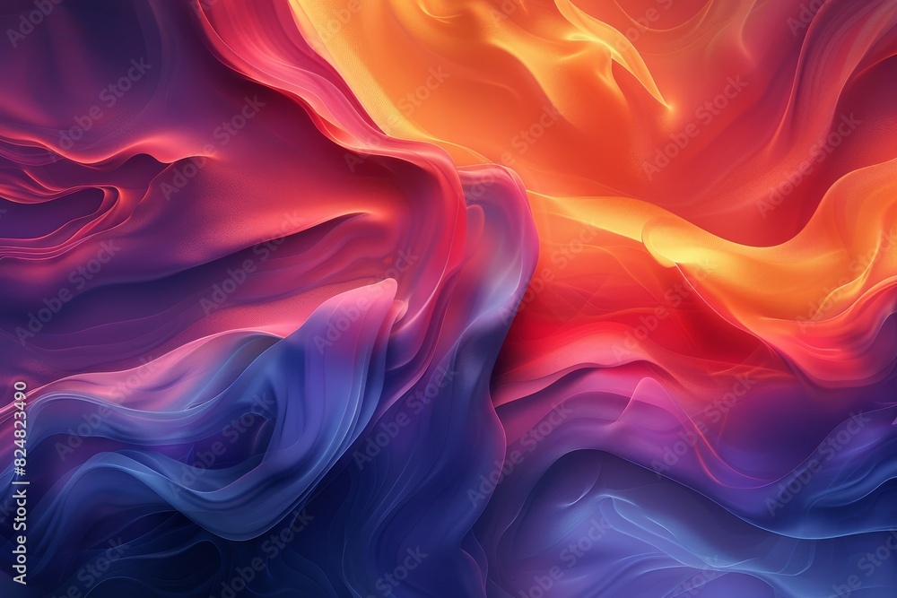 Obraz premium Abstract splashes of purple and orange paint for desktop wallpaper.