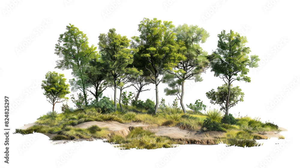 Illustration of a small island covered in trees Illustration of a small island covered in trees