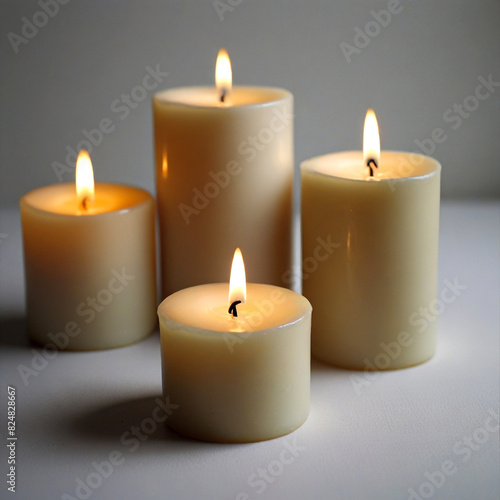 Serene candle trio on a table
