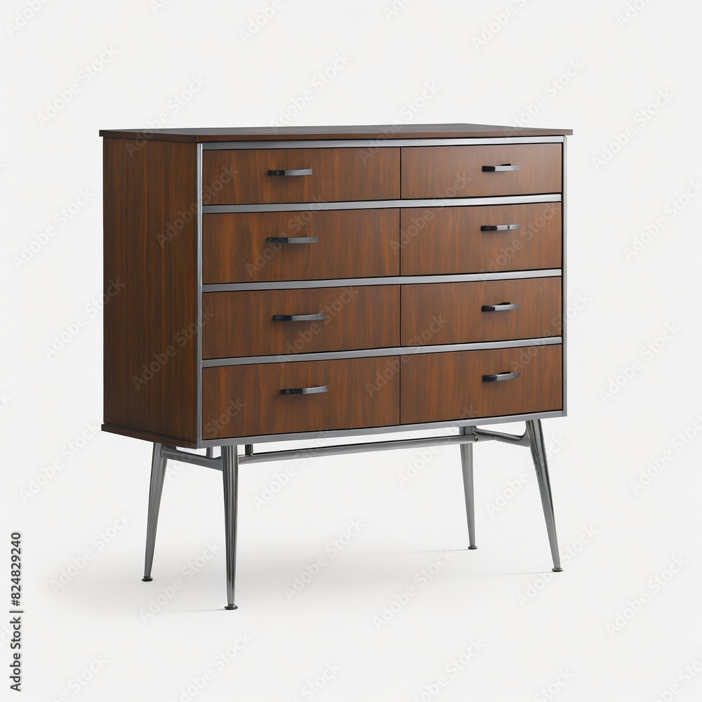 Modern wooden dresser on white background Modern wooden dresser on white background