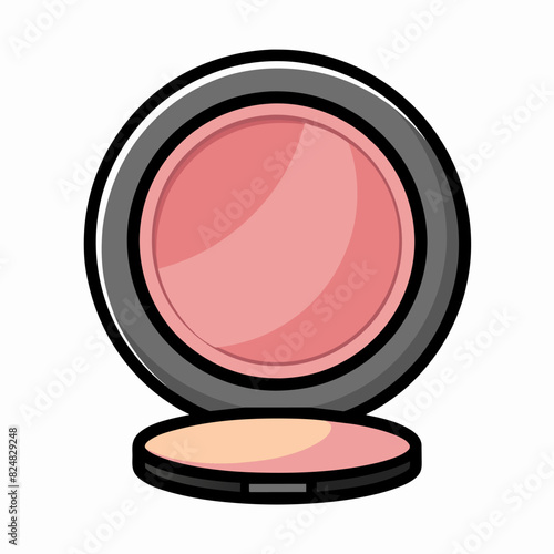 Cute Blush Drawing, Blush Colorful Flat Illustration