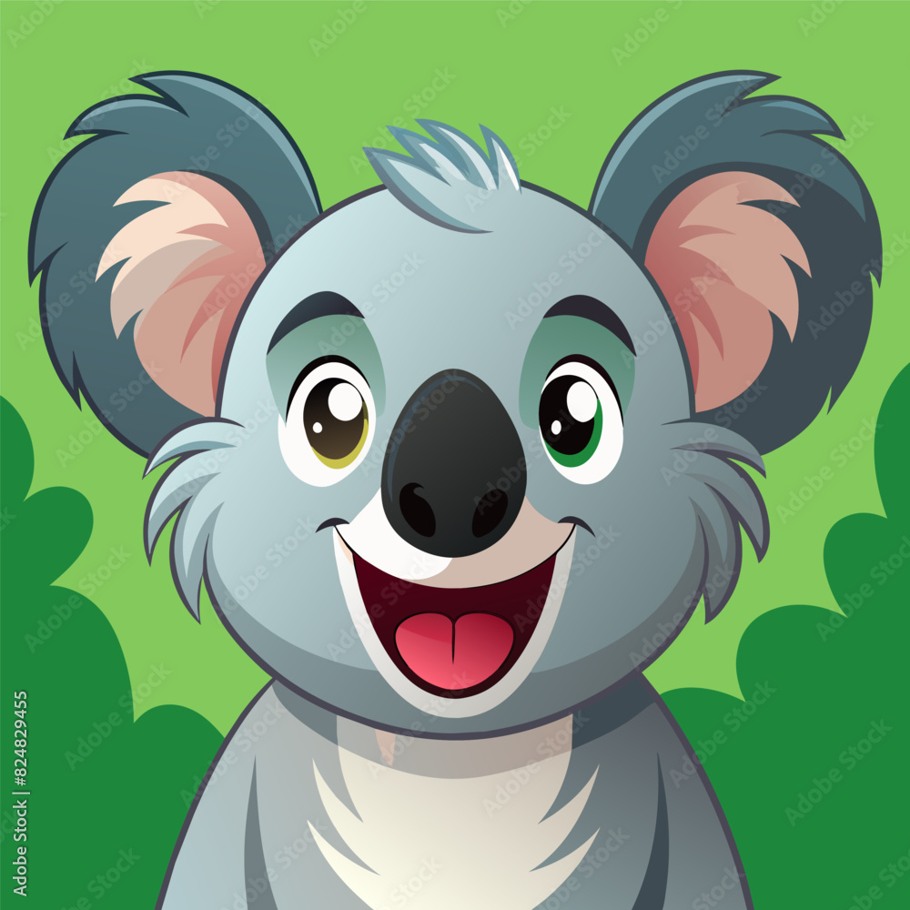 Obraz premium Cute Koala Drawing, Koala Colorful Flat Illustration