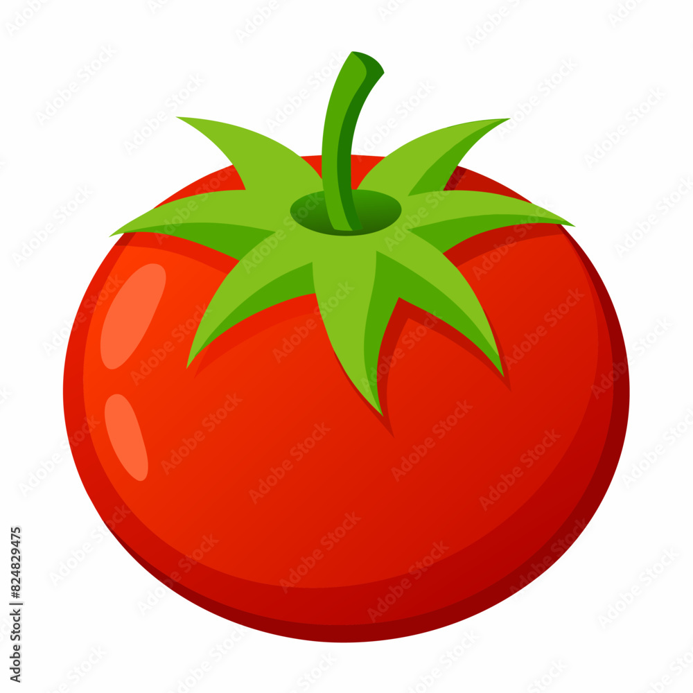 Cute Tomato Drawing, Tomato Colorful Flat Illustration Cute Tomato Drawing, Tomato Colorful Flat Illustration