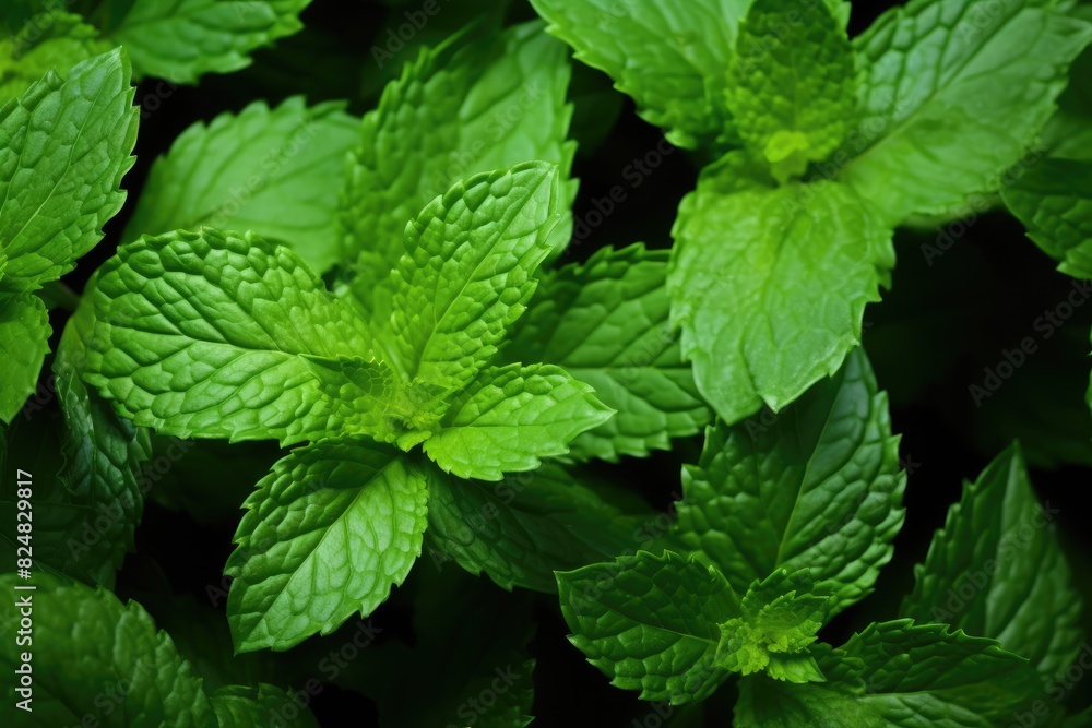 Mint Leaves: Close-ups of fresh mint leaves. Mint Leaves: Close-ups of fresh mint leaves.