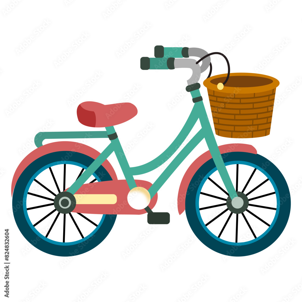 Colorful bicycle vector isolated on white background 