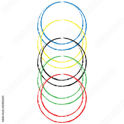 Olympic games straight lines, Olympic color ring, game line, modern, design vector illustration. Olympic abstract ring vector. 