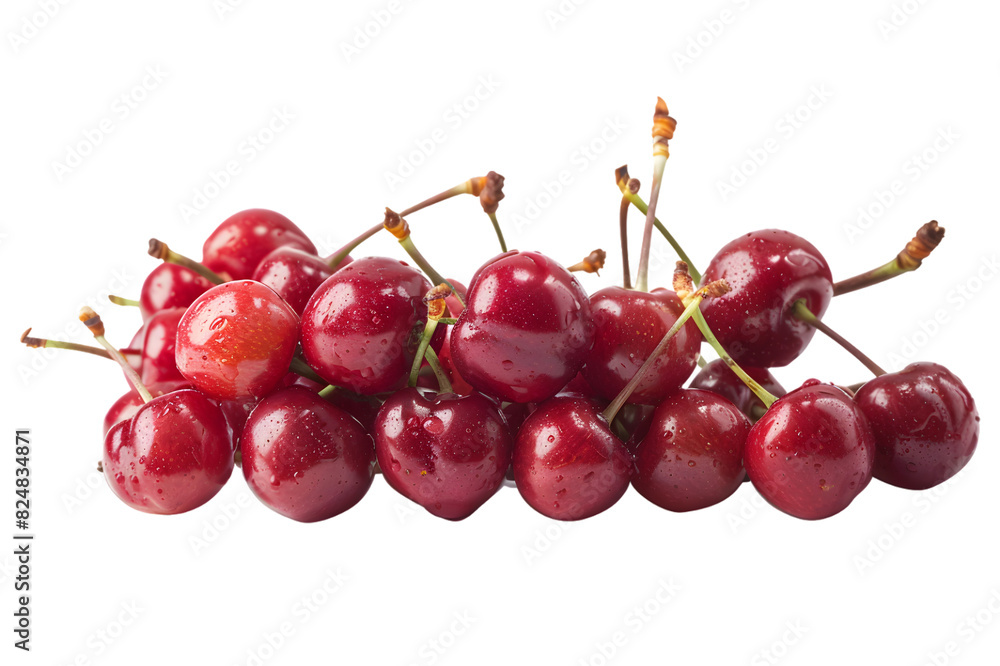 a bundle of ripe red cherries with their stems attached, showcasing their glossy skin and sweet flavor, perfect for summer fruit displays, dessert recipes, or cherry-themed designs a bundle of ripe red cherries with their stems attached, showcasing their glossy skin and sweet flavor, perfect for summer fruit displays, dessert recipes, or cherry-themed designs