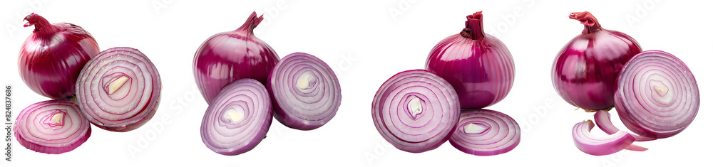 Red Onion, slice, PNG, isolated