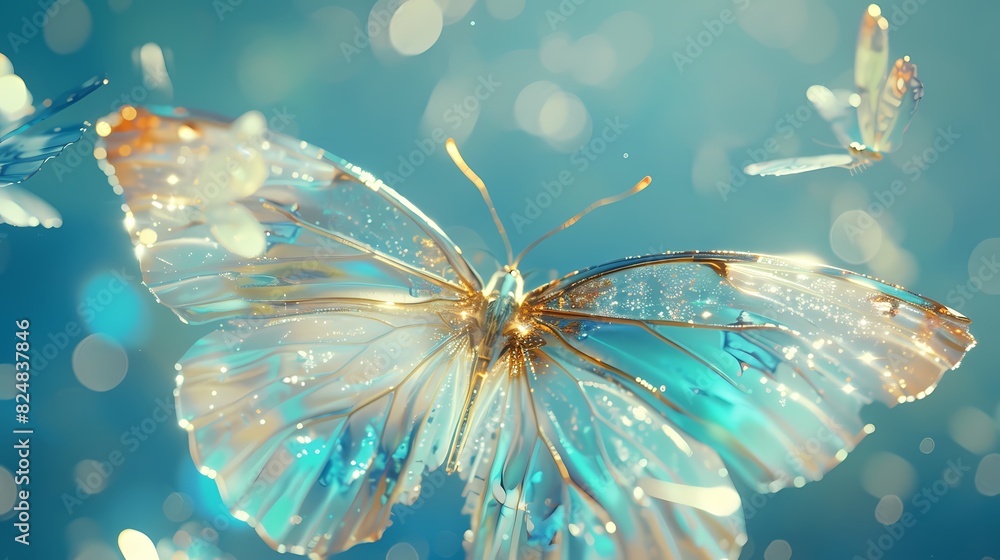 Blue and white 3d butterfly poster background
Blue and white 3d butterfly poster background