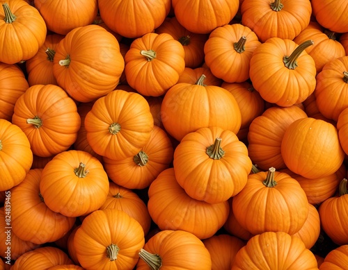 Close up shot of fresh pumpkins in different shapes and sizes