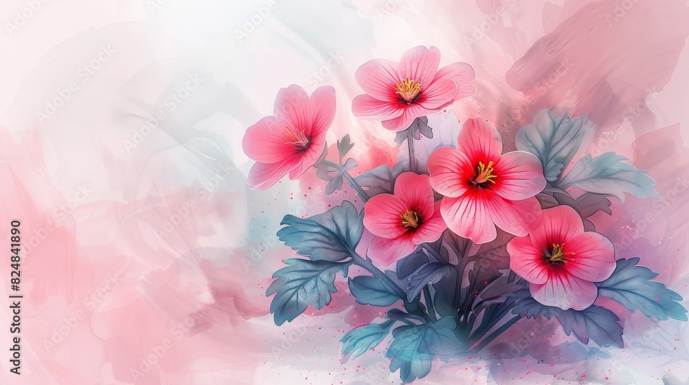 Exquisite watercolor painting of pink roses. Exquisite watercolor painting of pink roses.