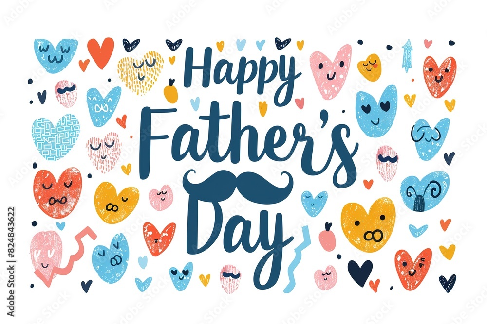 A Father's Day card featuring a mustache and hat, perfect for celebrating dad's special day. A Father's Day card featuring a mustache and hat, perfect for celebrating dad's special day.