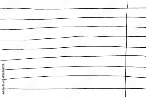 Hand-drawn school notebook line textures. Vector scribbles, horizontal  strokes. Different types of hatching