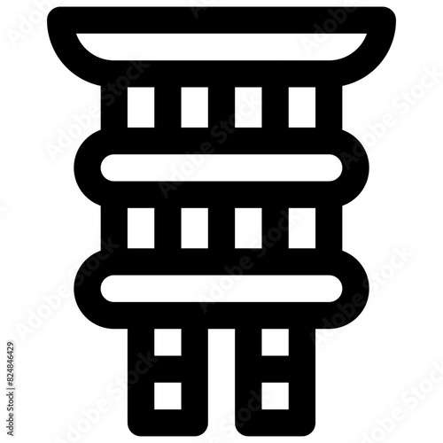 Quantum computer. Editable stroke vector icon.