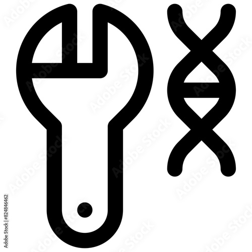 Genetic engineering. Editable stroke vector icon.