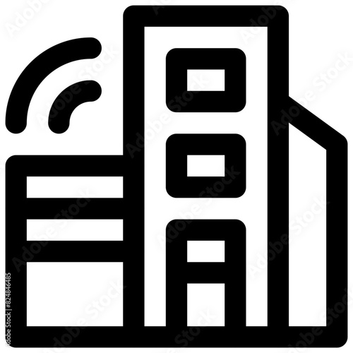 Smart city. Editable stroke vector icon.